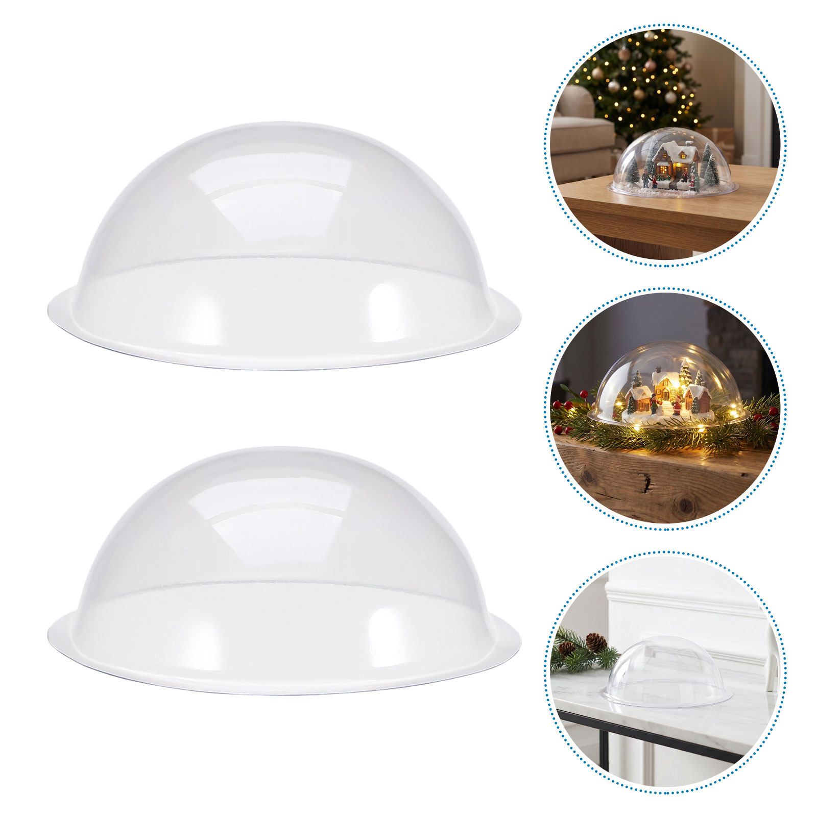 Plastic Dome Clear - 18 قطعة من قباب الثلج البلاستيكية