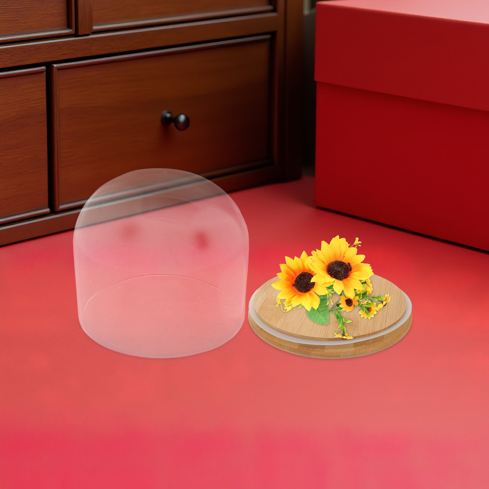 قبة زجاجية شفافة مع قاعدة من ا - مراجعة Plastic Dome Clear وسعره