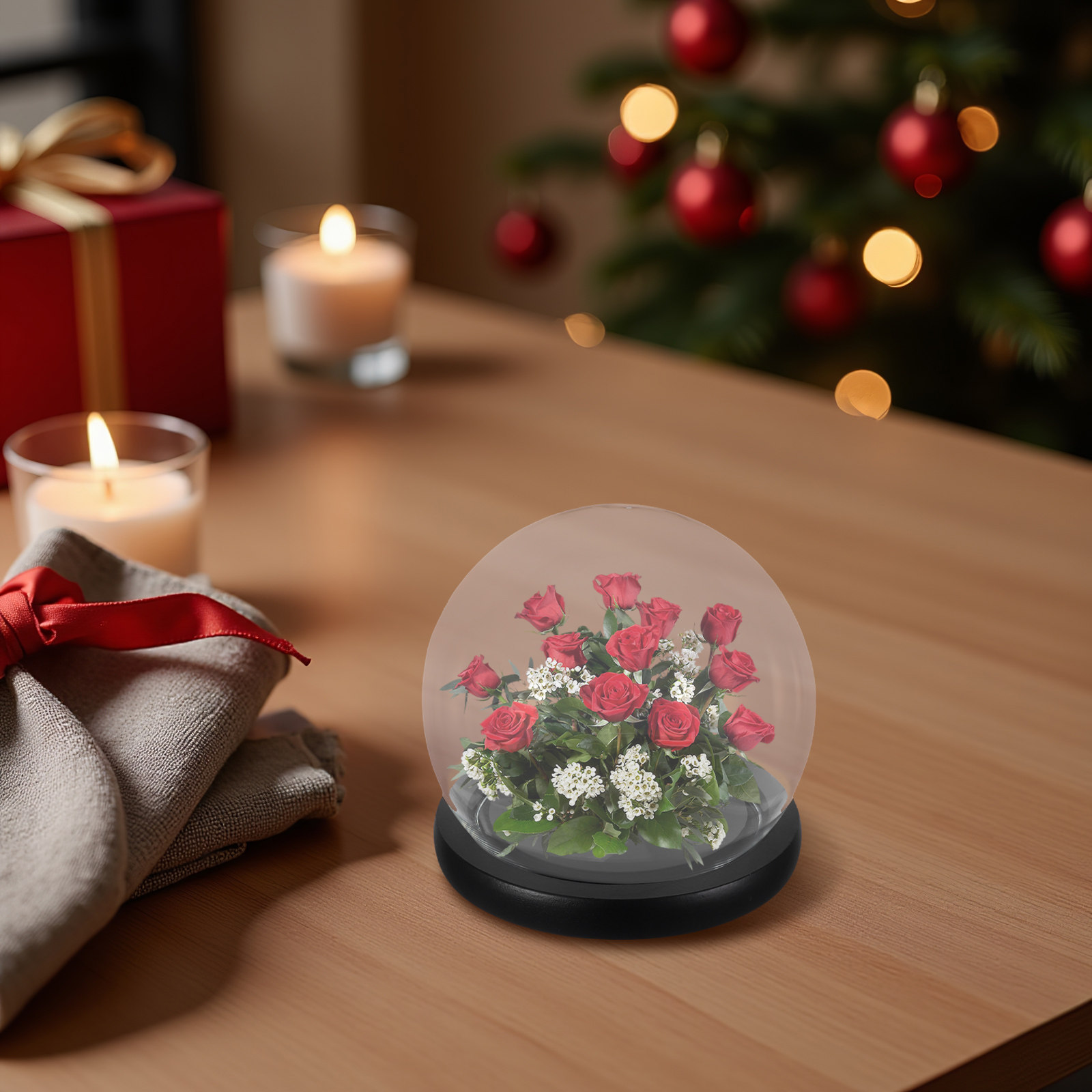 قبة زجاجية مع قاعدة من الخشب ا - مراجعة Plastic Dome Clear وسعره